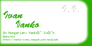 ivan vanko business card